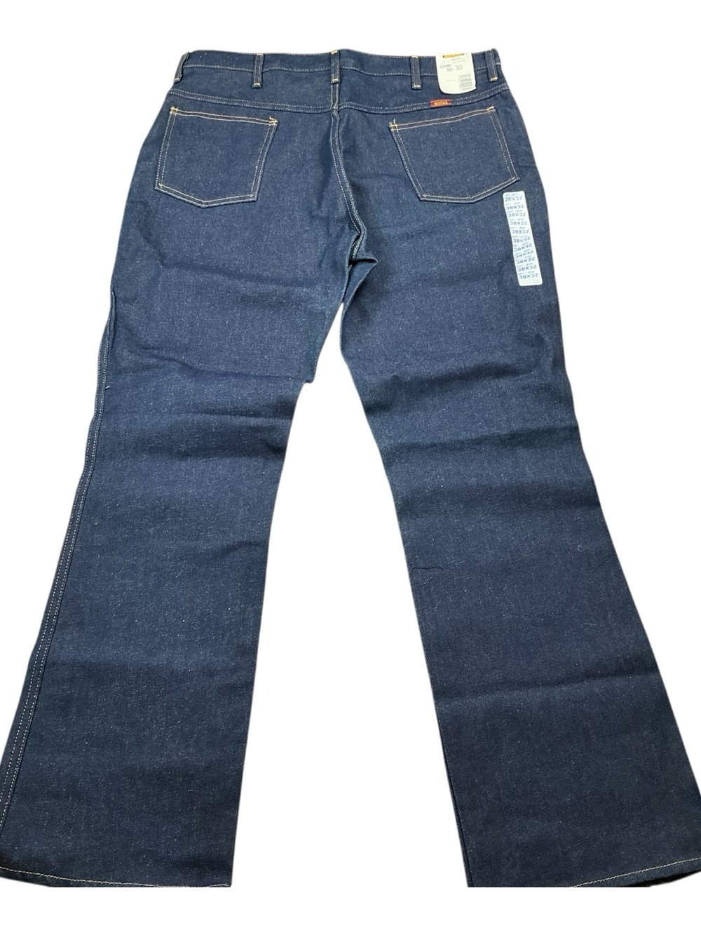 Vintage Rustler dark wash boot cut jeans 38 x 32 NOS made in Mexico 100% cotton